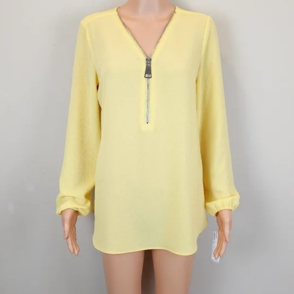 Zac & Rachel Long Sleeve Zip Front Blouse